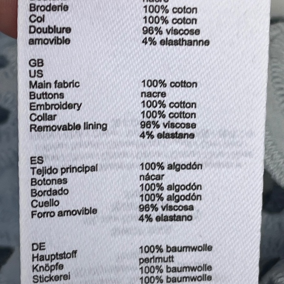 Maje Guipure Lace Top - Size 3 (Large, fits like Medium) Pale Blue / White - Picture 9 of 14